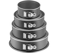 | Set de moldes desmontables "Inspiration" (4 piezas) | Redondos, de 18, 24, 26 y 28 cm | Base plana, molde redondo para hornear, molde para pasteles antiadherente, con sistema a prueba de fugas, fáci