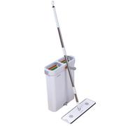 JOYBOS Set De Mopa Plana De Microfibra Y Cubeta Escurridora