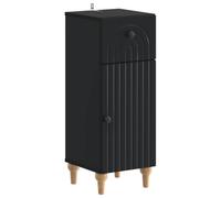 Set de Muebles de Baño 3 Piezas ALKMAAR Negro de Madera de Ingeniería | Diseño compacto, almacenamiento optimizado, montaje en pared incluido, mantenimiento con paño húmedo