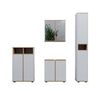 Set De Muebles De Baño Didi 4 Piezas, Con Mueble Alto Y Mueble Mediano Con Puertas Vicco