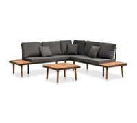 Set De Muebles De Jardín 4 Piezas Con Cojines Madera De Acacia Vidaxl