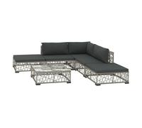 Set de muebles de jardín 6 pzas y cojines ratán sintético gris vidaxl
