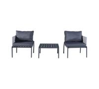 Set de muebles de jardín accettura 3 piezas aluminio - gris [casa.pro]