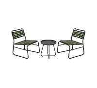 Set de muebles de jardín brienza poliratán ø45x45 cm - verde/negro [casa.pro]