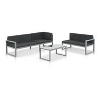 Set De Muebles De Jardín Con Cojines 3 Piezas Aluminio Negro Vidaxl