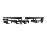 Set De Muebles De Jardín De Palets 6 Piezas Madera Negro Vidaxl