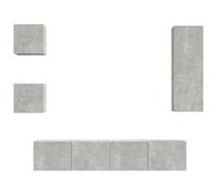 vidaXL Set de muebles para TV 5 piezas Madera contrachapada Gris hormigón
