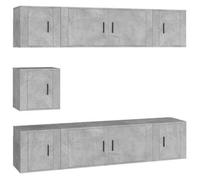Set De Muebles De Tv 7 Pzas Madera Contrachapada Gris Hormigón Vidaxl