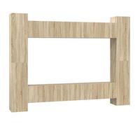 Set De Muebles Salón Tv 10 Pzas Madera Ingeniería Roble Sonoma Vidaxl
