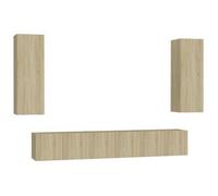 Set De Muebles Salón Tv 5 Pzas Madera Ingeniería Roble Sonoma Vidaxl