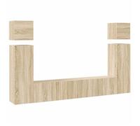 Set De Muebles Salón Tv 8 Pzas Madera Ingeniería Roble Sonoma Vidaxl
