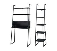 Set de muebles 'storfjord' 2 piezas: 1x escritorio 1x estantería metal - negro [en.casa]