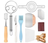 Set De Panadería 7 Piezas - Cuchillos De Pan, Batidor Danés, Cuchillo De Masa Con 5 Hojas De Repuesto, Pincel De Silicona, Raspador Y Esterilla - Accesorios DIY Levadura