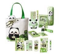 Set de Papelería Estuche de Bolígrafos de Panda con Broche y Llavero