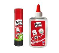 Set de pegamentos Pritt, pegamento universal de 150 g y barra de pegamento de 11 g, pegamento transparente de secado rápido para manualidades, para el colegio y la oficina