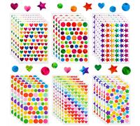 Set de Pegatinas Holográficas Brillantes para Recompensas, con Formas Redondas, de Corazón y de Estrella, para Estudiantes, con Lámina Brillante, para Tabla de Recompensas, Decoración de Álbumes 30 Sh