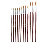 Set de Pinceles de Pintura de Acuarela, 12 Unids/Set Pincel de Pintura de Punta Redonda de Pelo de Nylon Profesional Pincel de Gouache Dibujo de Arte para Estudiantes de Escolar Suministros de(#1)