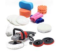 Set de pulidora 21 piezas 1200W 3000 rpm Máquina de pulir con 6 velocidades Lijadora Pulir Encerar