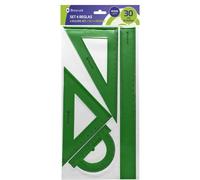 Set de Reglas Bismark Verde de Alta Calidad (30 Cm)