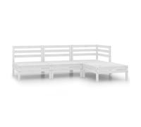 vidaXL Conjunto de muebles de jardín 4 piezas madera maciza de pino Blanco