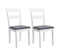 Miroytengo Set de 2 Sillas de Cocina Comedor, Conjunto 2 Sillas Lita Blanco Melamina Asiento Tapizado Gris