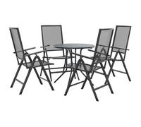 Set De Sillas Jardín Reclinables 5 Piezas Acero Antracita Vidaxl