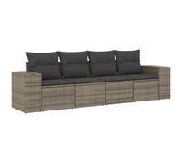 Set de Sofás de Jardín Vidaxl 4 Pzas Ratán Sintético Gray