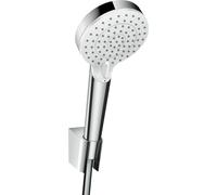 Set de soporte de ducha Crometta de tamaño manual Vario EcoSmart con flexo de ducha 125 cm, blanco/cromo, 26693400