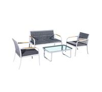 Set de terraza 4 plazas ibiza gris y blanco