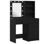 Set de tocador de 2 piezas con LED en madera negra