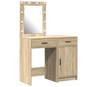 Set de tocador de 2 piezas vidaXL con LED en madera de roble Sonoma