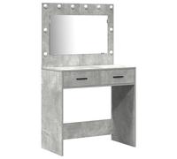 Set de tocador de 2 piezas vidaXL con LED en madera gris concreto