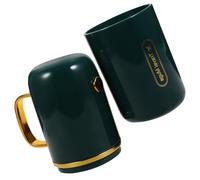 Set de Vaso para Cepillos de Dientes Portátil Verde de Pp Baño Dorado | Caja Higiénica, Diseño Liso, Evita Deformación, para Senderismo y Viaje