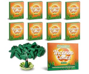 Set de velas perfumadas para quemar, 120 unidades, aroma a citronela, con soporte, para uso en interiores y exteriores