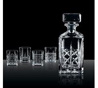 Set de whisky Silecomplaza, compuesto por 1 jarra de 750 ml y 4 vasos de whisky de 345 ml, modelo Highland, referencia 98196. Set de regalo de whisky hecho de cristal, apto para lavavajillas