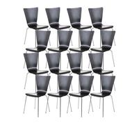 Set de16 sillas de visita aaron madera negro 50x43x84 cm