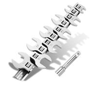 Set di 11 Llave de Boca Abierta de 3/8 Pulgadas, Llave Métrica de Boca Abierta de 10-19 mm,Shall Juego de 10 llaves de pata de gallo métricas de 3/8",Adecuado para el Mantenimiento de Automóviles.