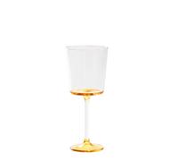 Set di 4 copas de vino tinto Discobolo en vidrio borosilicato soplado, capacidad 46,5 iseño elegante con fondo transparente y oro amarillo. - ZAFFERANO