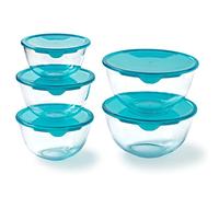 Set di 5 ciotole con coperchio - PYREX - 1x 0,5L + 2x 1L + 2x 2L