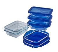 Set di 5 contenitori per il pranzo - PYREX - Cook & Go - Vetro - Rettangolari - Coperchio ermetico - 0,8 L