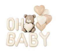 Set di palloncini "Oh Baby" con scritta dorata, decorazioni per baby shower per maschietti e femminucce, palloncini in lamina riutilizzabili per baby shower, rivelazioni del sesso e battesimi