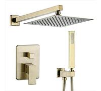 Set Doble función Gold 10 en Cabezales Cuadrados Baño Conjunción Lluvia Lujo de Ducha Combo