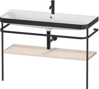 Set Duravit Happy D.2 Plus con soporte metálico, 1175x490mm, 1 agujero para grifo, HP4739O83830000, Color: Decoración supermate color topo