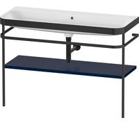 Set Duravit Happy D.2 Plus con soporte metálico, 1175x490mm, sin agujero para grifo, HP4739N98980000, Color: Seda azul noche lacado mate