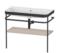 Set Duravit Happy D.2 Plus con soporte metálico, 975x490mm, sin agujero para grifo, HP4738N6060, Color: Seda topo laca mate