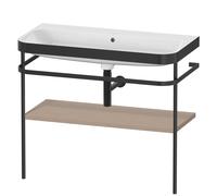 Set Duravit Happy D.2 Plus con soporte metálico, 975x490mm, sin agujero para grifo, HP4738N7575, Color: Decoración de lino