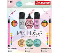 Stabilo Pastel Love Mini World Pen 68/point 88/boss 18 Units Multicolor Niños