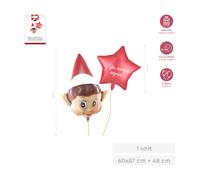 Set globo foil elfo 87cm y estrella 48cm 1ud