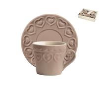Set H&H Nuevo 4 Tazas De Café Fairylove Tortora Con Platillo Cc 165