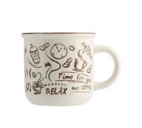 Set H&H Nuevo Pausa Café 4 Tazas Jumbo, Nueva Porcelana De Hueso, 450cc